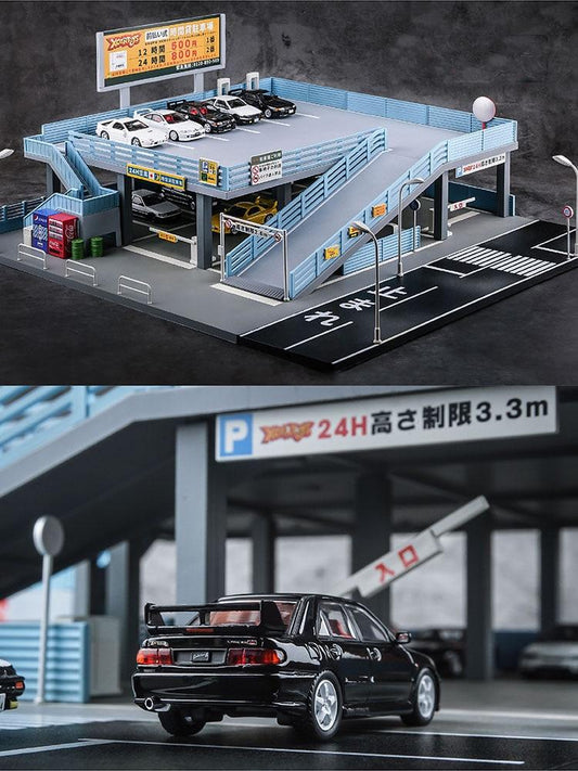 Exquisite Japanese-style parking lot, 1:64 exquisite parking space, perfect display base