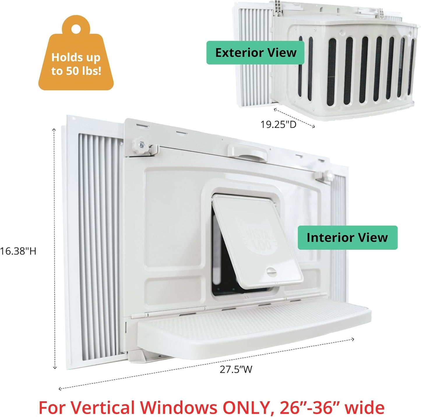 Window Mounted Cat Litter Box, Perch & Catio